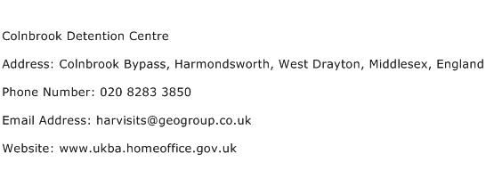 Colnbrook Detention Centre Address Contact Number
