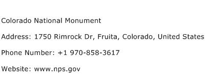 Colorado National Monument Address Contact Number