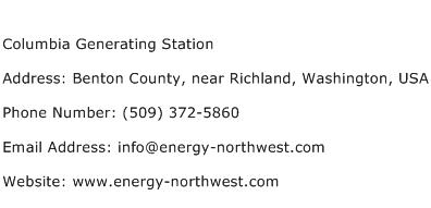 Columbia Generating Station Address Contact Number