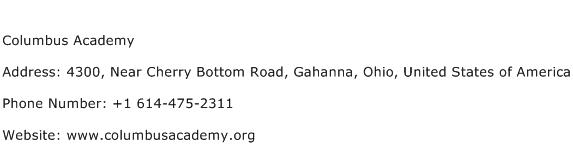 Columbus Academy Address Contact Number