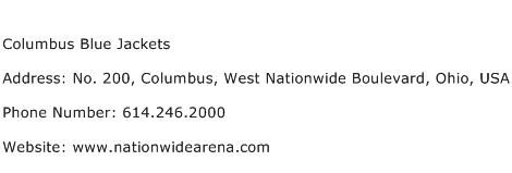 Columbus Blue Jackets Address Contact Number