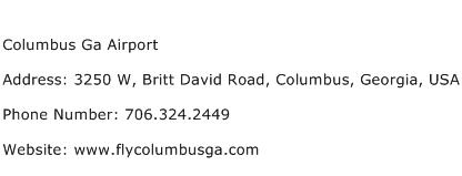 Columbus Ga Airport Address Contact Number