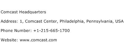 Comcast Headquarters Address Contact Number