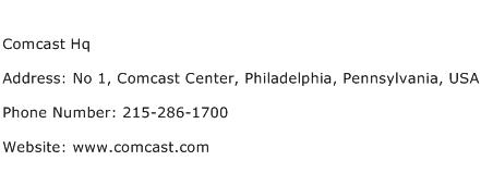 Comcast Hq Address Contact Number
