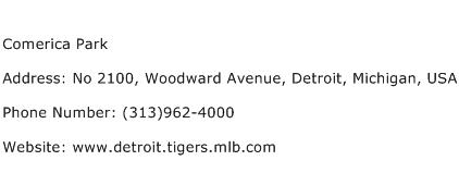 Comerica Park Address Contact Number