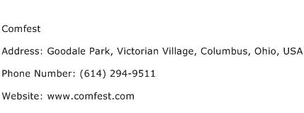 Comfest Address Contact Number