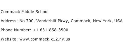Commack Middle School Address Contact Number