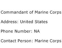 Commandant of Marine Corps Address Contact Number