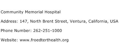 Community Memorial Hospital Address Contact Number