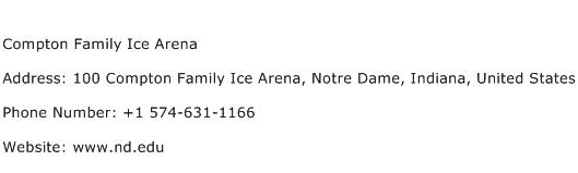 Compton Family Ice Arena Address Contact Number