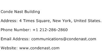 Conde Nast Building Address Contact Number