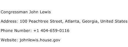 Congressman John Lewis Address Contact Number