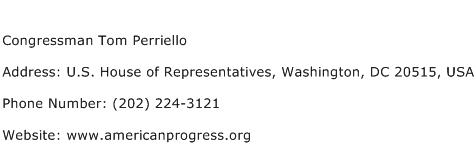Congressman Tom Perriello Address Contact Number