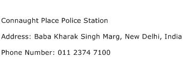 Connaught Place Police Station Address Contact Number