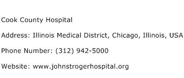 Cook County Hospital Address Contact Number