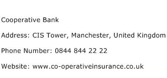 Cooperative Bank Address Contact Number