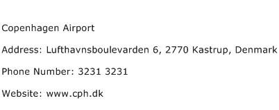 Copenhagen Airport Address Contact Number