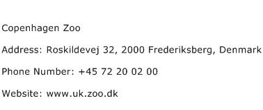 Copenhagen Zoo Address Contact Number