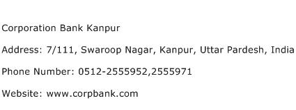 Corporation Bank Kanpur Address Contact Number