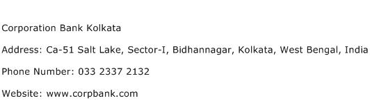 Corporation Bank Kolkata Address Contact Number