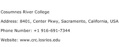 Cosumnes River College Address Contact Number
