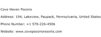 Cove Haven Pocono Address Contact Number