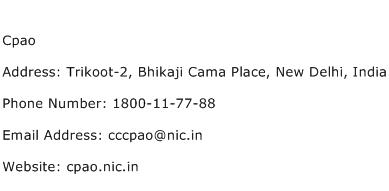 Cpao Address Contact Number