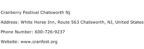 Cranberry Festival Chatsworth Nj Address Contact Number