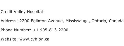 Credit Valley Hospital Address Contact Number