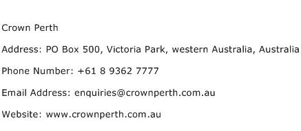 Crown Perth Address Contact Number