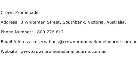 Crown Promenade Address Contact Number