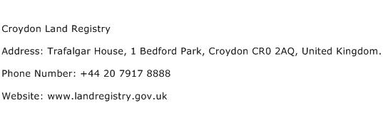 Croydon Land Registry Address Contact Number