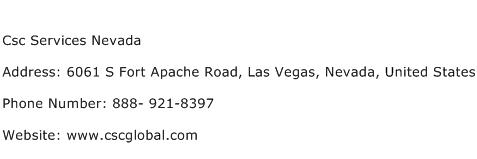 Csc Services Nevada Address Contact Number