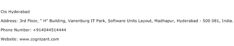 Cts Hyderabad Address Contact Number