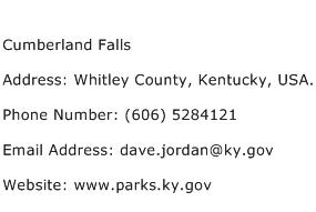 Cumberland Falls Address Contact Number