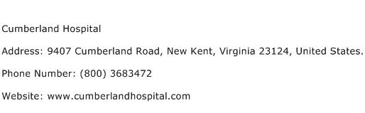 Cumberland Hospital Address Contact Number