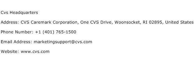 Cvs Headquarters Address Contact Number
