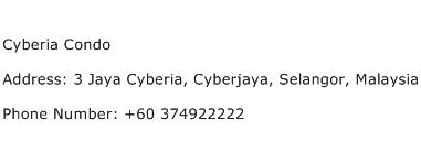 Cyberia Condo Address Contact Number