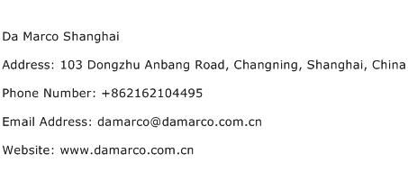 Da Marco Shanghai Address Contact Number