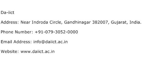 Da iict Address Contact Number