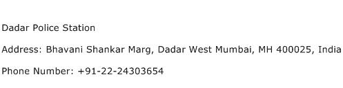 Dadar Police Station Address Contact Number