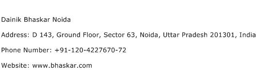 Dainik Bhaskar Noida Address Contact Number