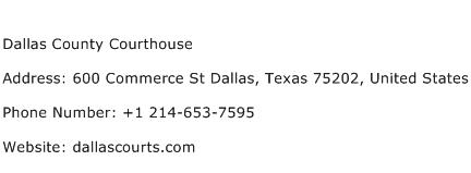 Dallas County Courthouse Address Contact Number