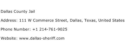 Dallas County Jail Address Contact Number