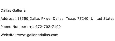 Dallas Galleria Address Contact Number