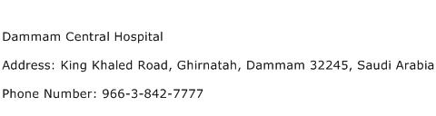 Dammam Central Hospital Address Contact Number