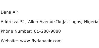 Dana Air Address Contact Number