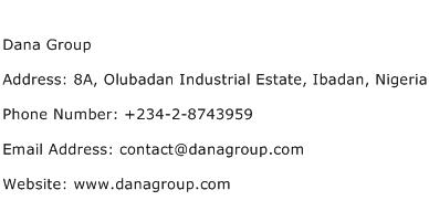 Dana Group Address Contact Number