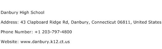 Danbury High School Address Contact Number