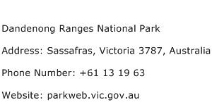 Dandenong Ranges National Park Address Contact Number